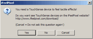 Could not find an Immersion TouchSense device Could not find an Immersion TouchSense device