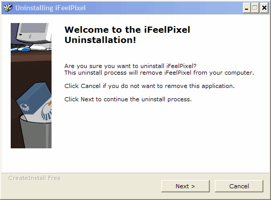 Are you sure you want to uninstall iFeelPixel and remove it from your computer?
