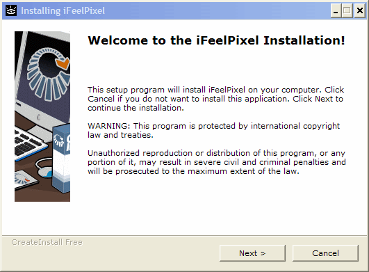 This setup program will install iFeelPixel on your computer