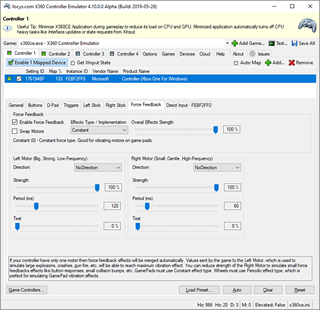 x360ce Force Feedback