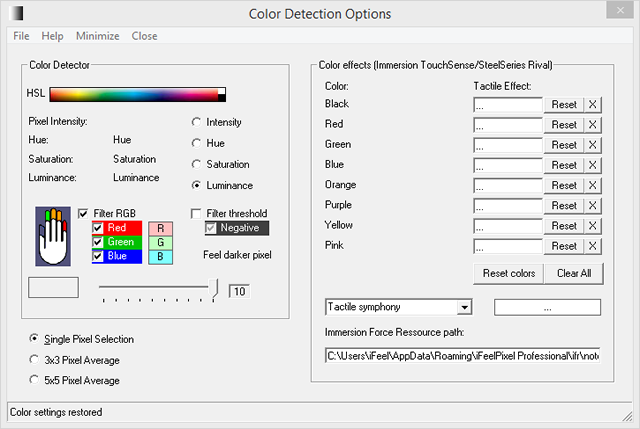 Color Detection Option